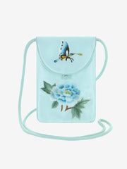 Peony Butterfly Blue Small Purse