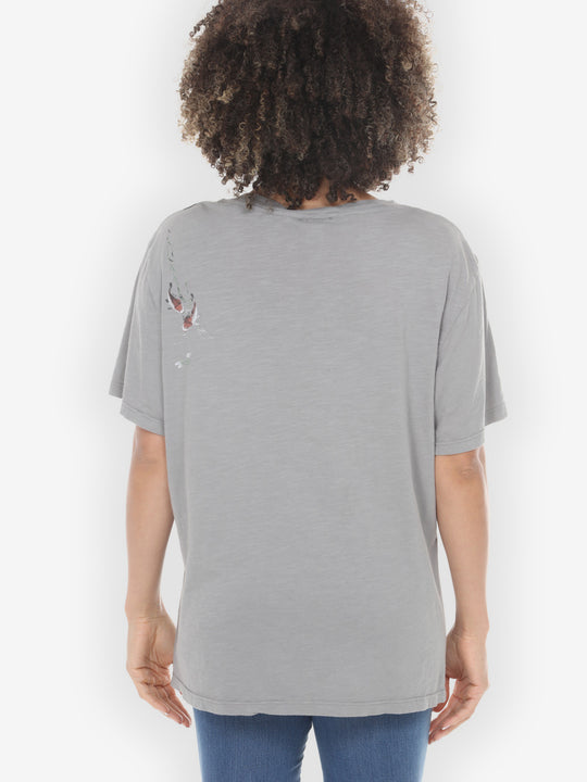 Koi Bamboo Print in Light Gray Cotton Tee - 1X