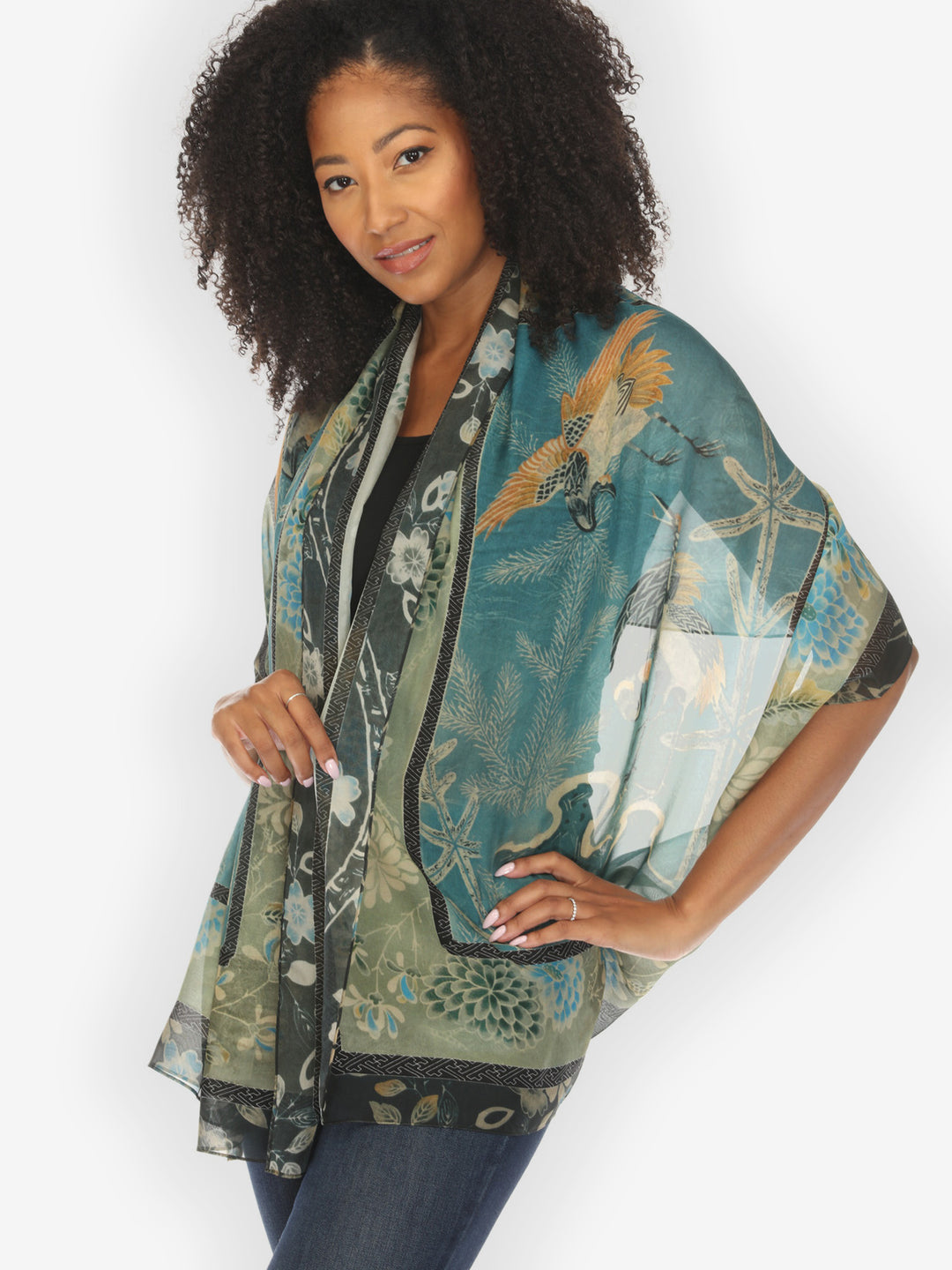 Crane Bamboo Floral Silk Scarf – CITRON CLOTHING