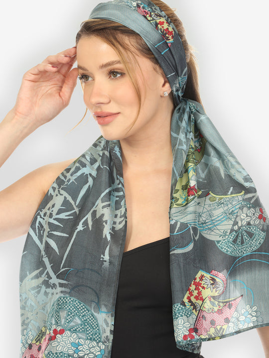 Classic Wheel Bamboo Silk Scarf