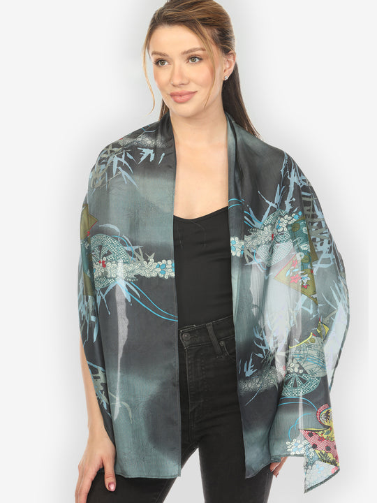 Classic Wheel Bamboo Silk Scarf