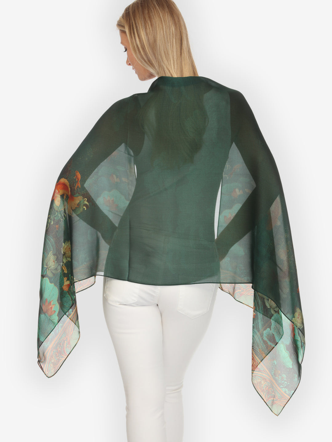 Koi Fish Sea Wave Silk Scarf