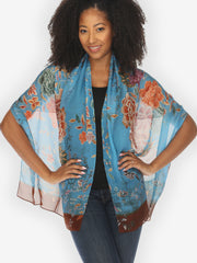 Queenly Radiant Charm in Blue Silk Scarf