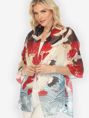 Sea Crane Sky Silk Scarf