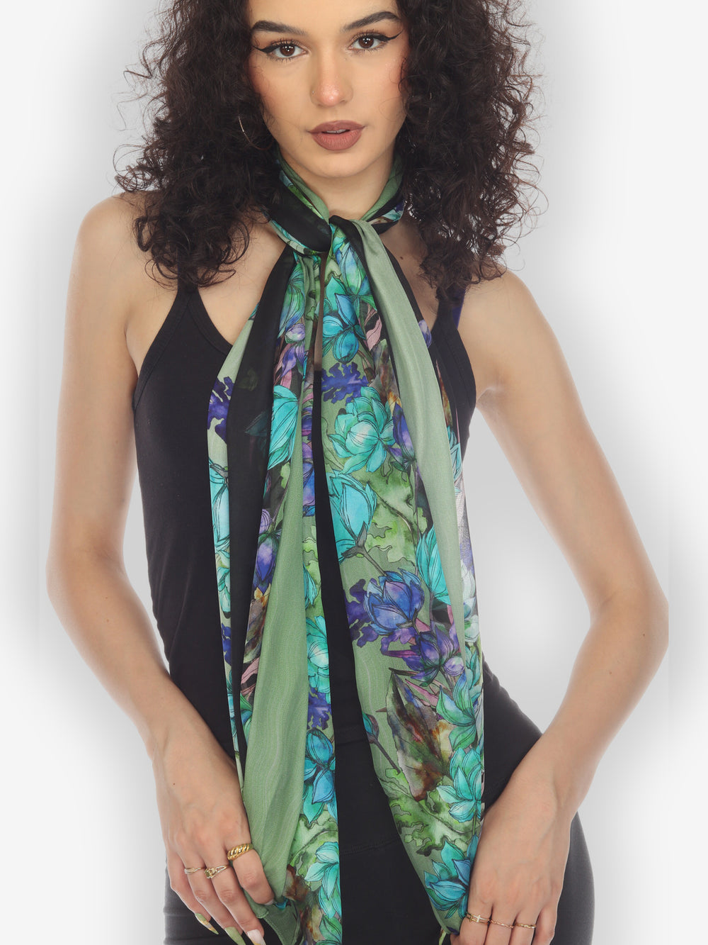  Lotus Sunny Breeze Silk Scarf