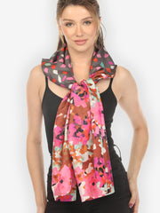 Silk Patch Print Scarf