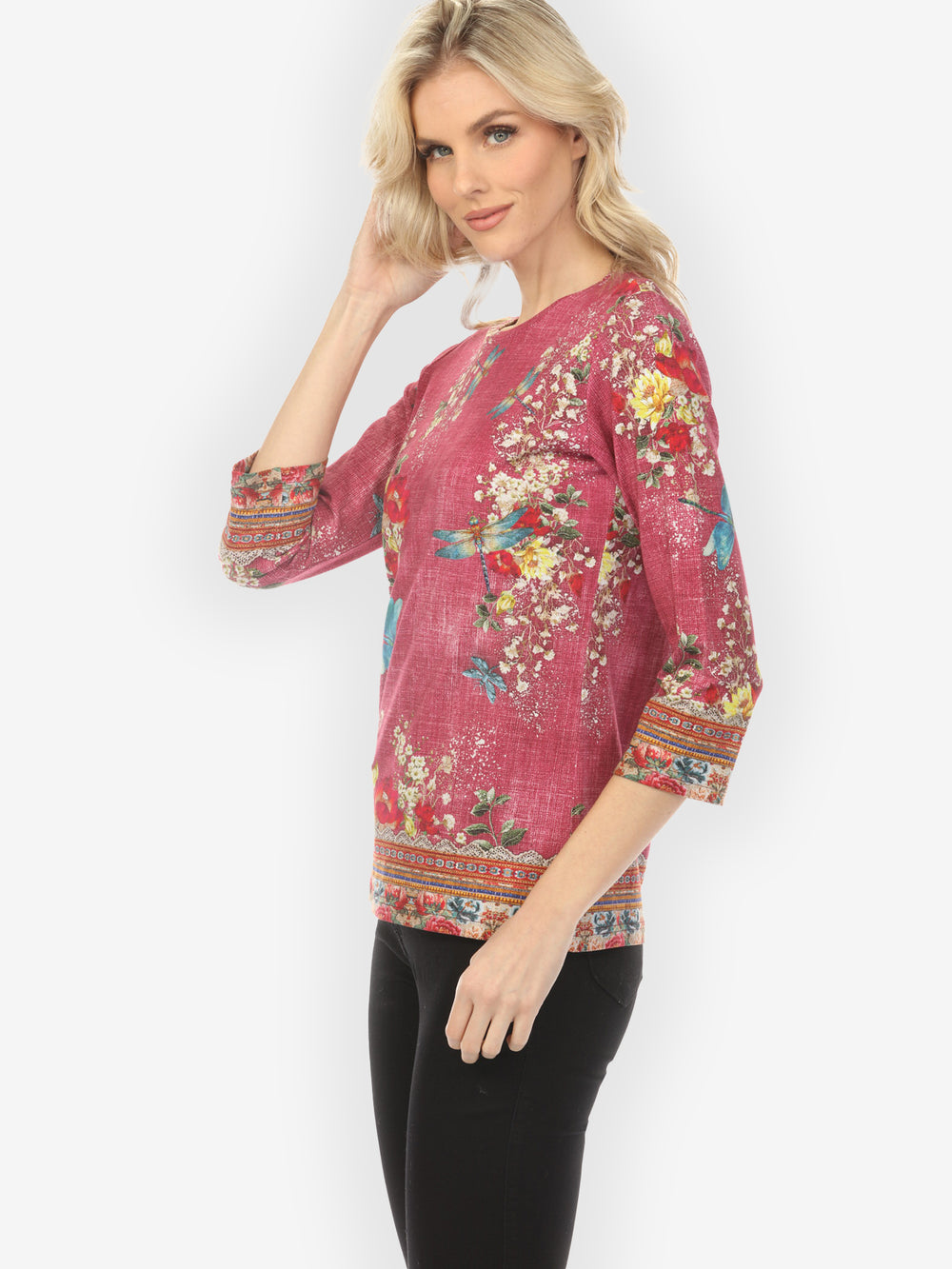 Dragonfly and Waterlilies in Red Exclusive Tee