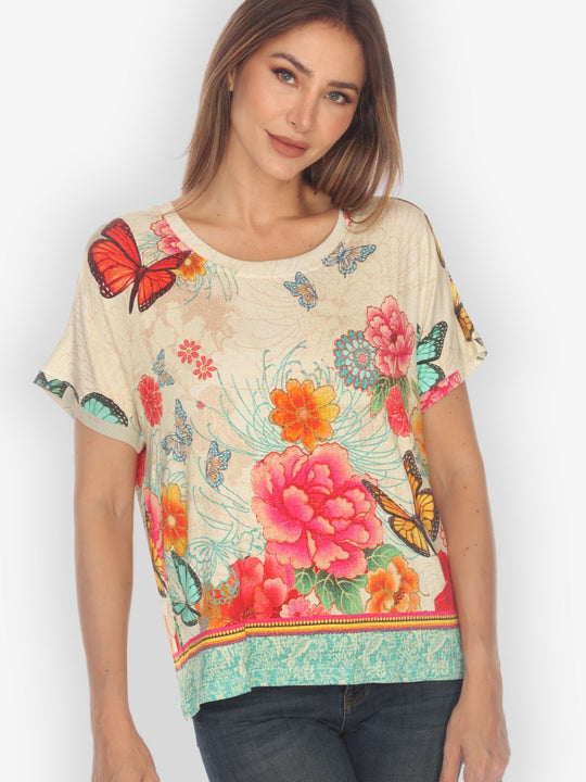 Crane Mountain Sky Cap Sleeves Tee