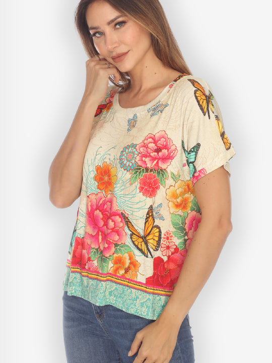 Crane Mountain Sky Cap Sleeves Tee