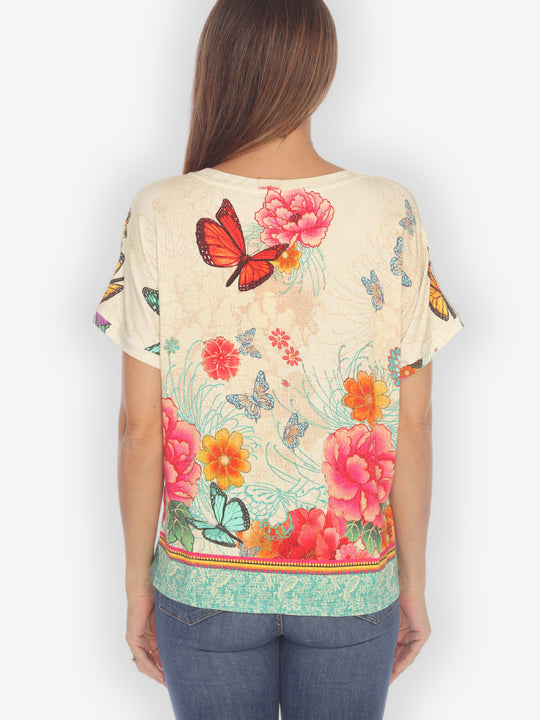 Crane Mountain Sky Cap Sleeves Tee