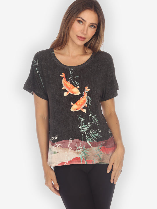 Crane Mountain Sky Cap Sleeves Tee