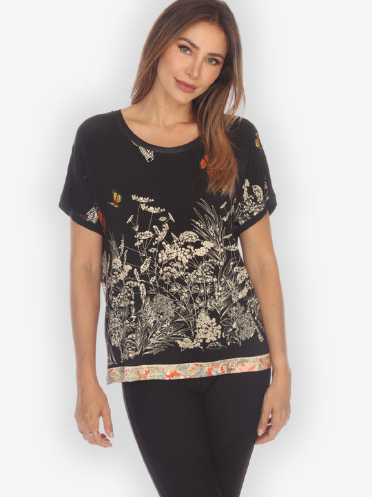Crane Mountain Sky Cap Sleeves Tee