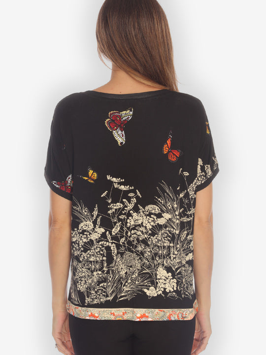 Crane Mountain Sky Cap Sleeves Tee