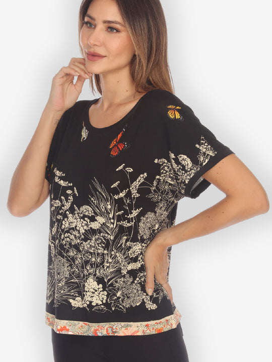 Crane Mountain Sky Cap Sleeves Tee