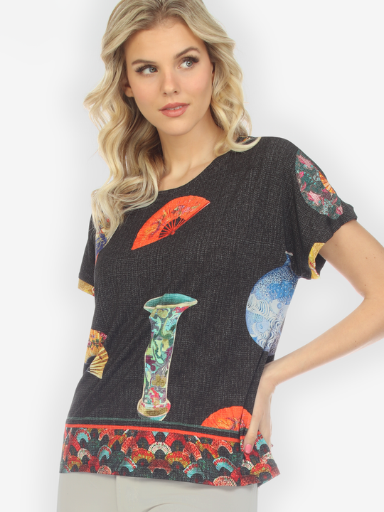 Crane Mountain Sky Cap Sleeves Tee