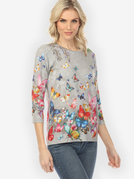 Swarm of Butterfly ¾ Sleeve Tee