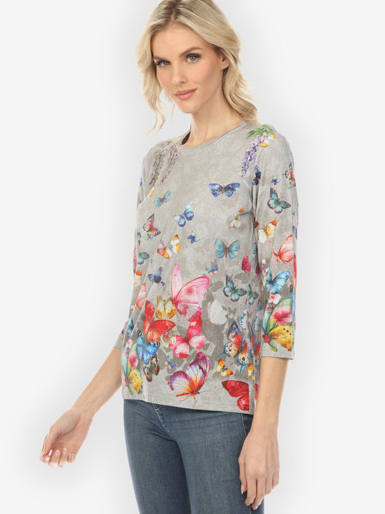 Swarm of Butterfly ¾ Sleeve Tee