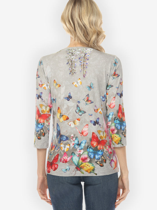 Swarm of Butterfly ¾ Sleeve Tee