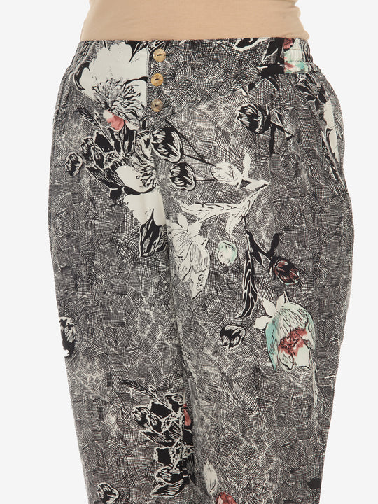 Ankle Length Narrow Leg Silk Pant