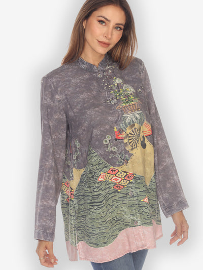 Vase and Wheel Citron Style Blouse