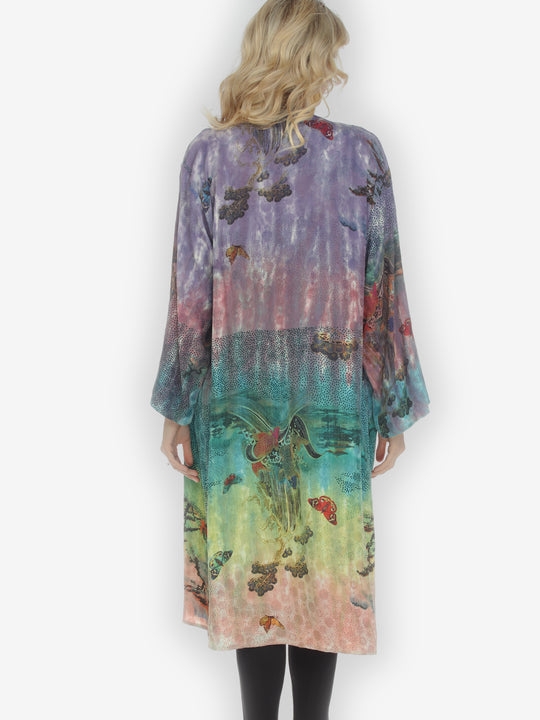Koi Waves Butterflies Open Front Duster
