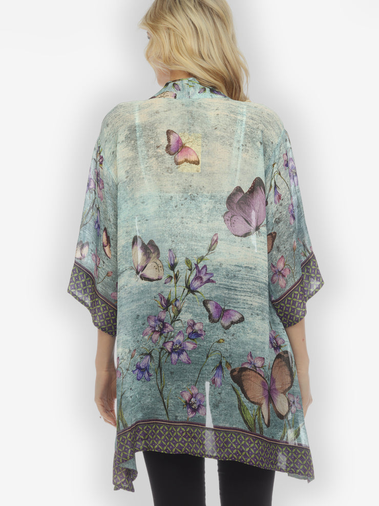 Butterfly Flower Texture Kimono