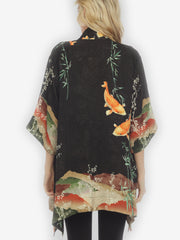 Koi Design Silk Kimono Top