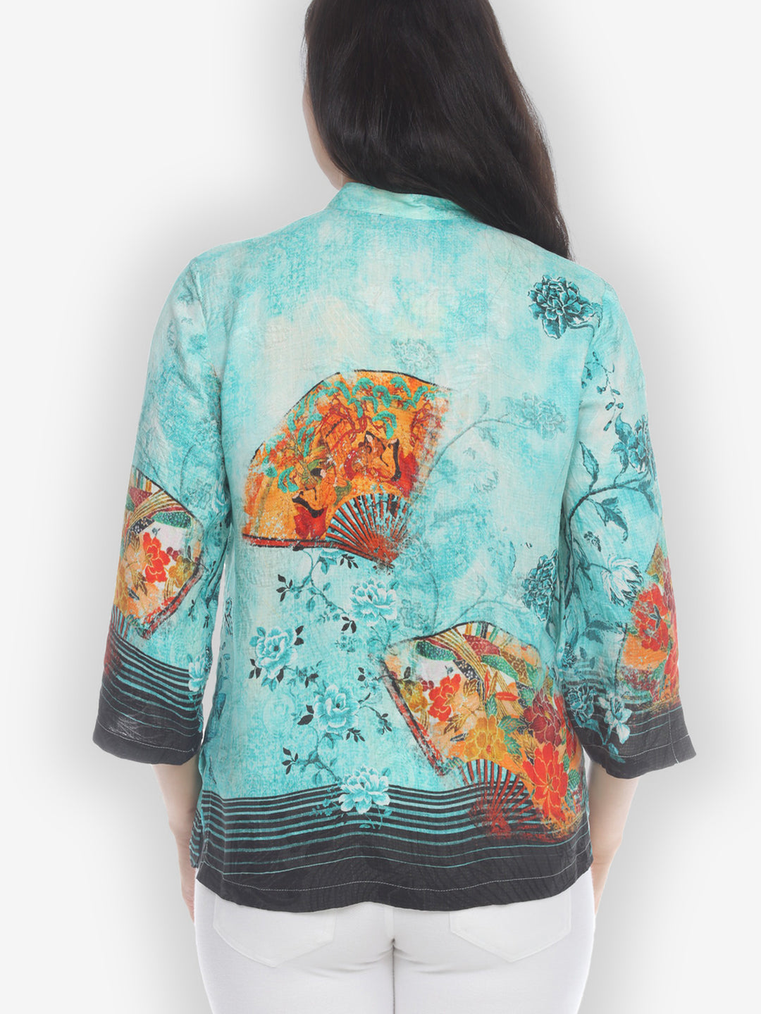 Antique Fans Silk Blouse