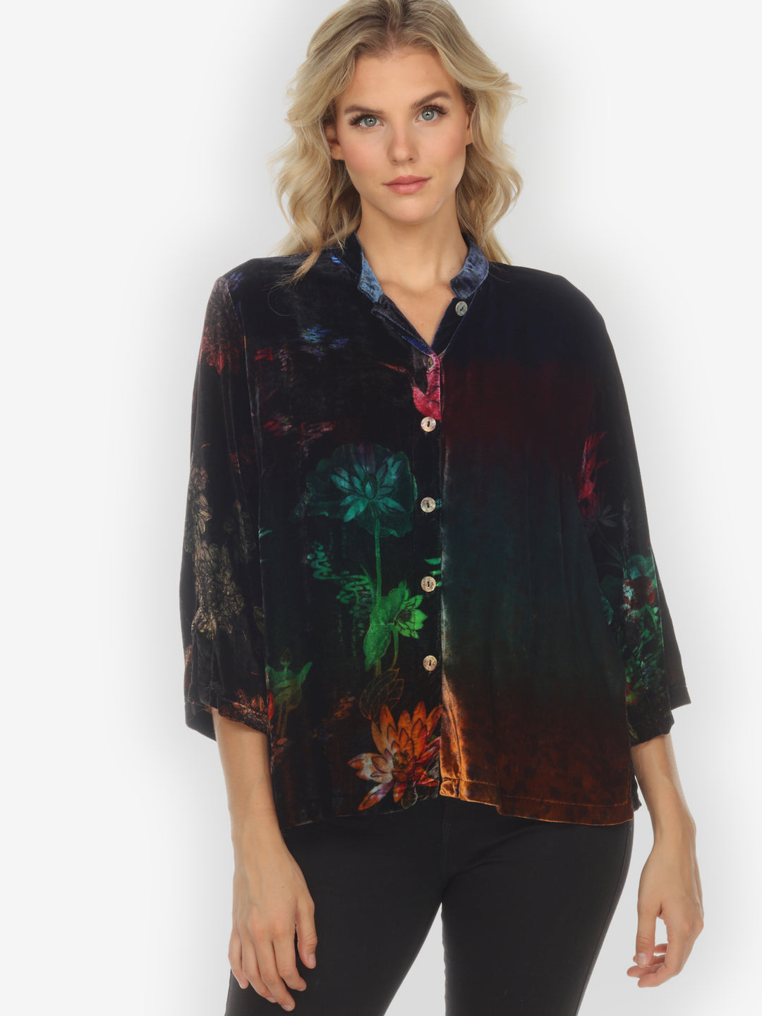 Assorted Mixed Velvet Hand Dyed Blouse