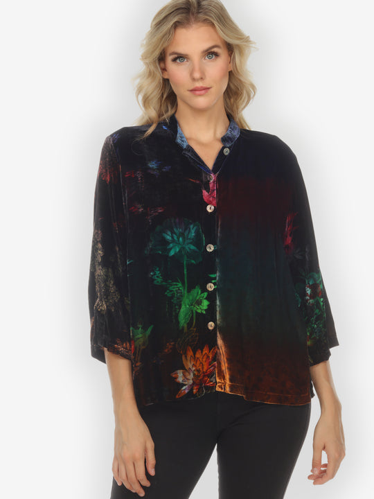 Assorted Mixed Velvet Hand Dyed Blouse