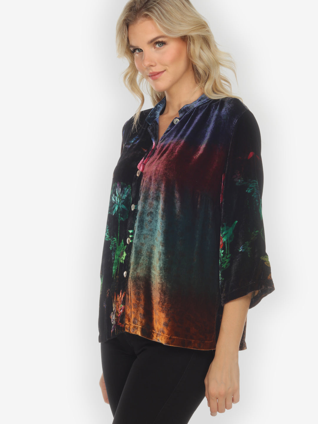 Assorted Mixed Velvet Hand Dyed Blouse