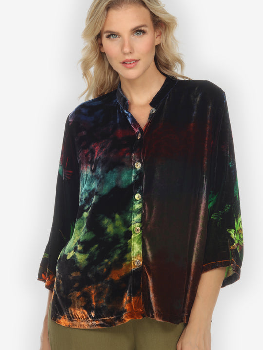 Assorted Mixed Velvet Hand Dyed Blouse