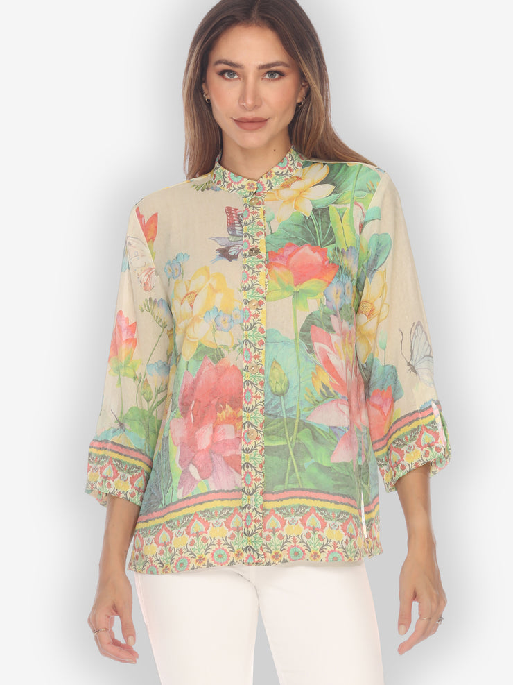 Botanical Butterfly Classic Style Blouse
