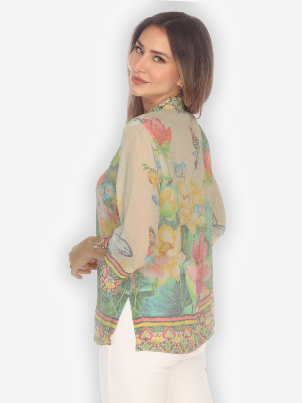 Botanical Butterfly Classic Style Blouse