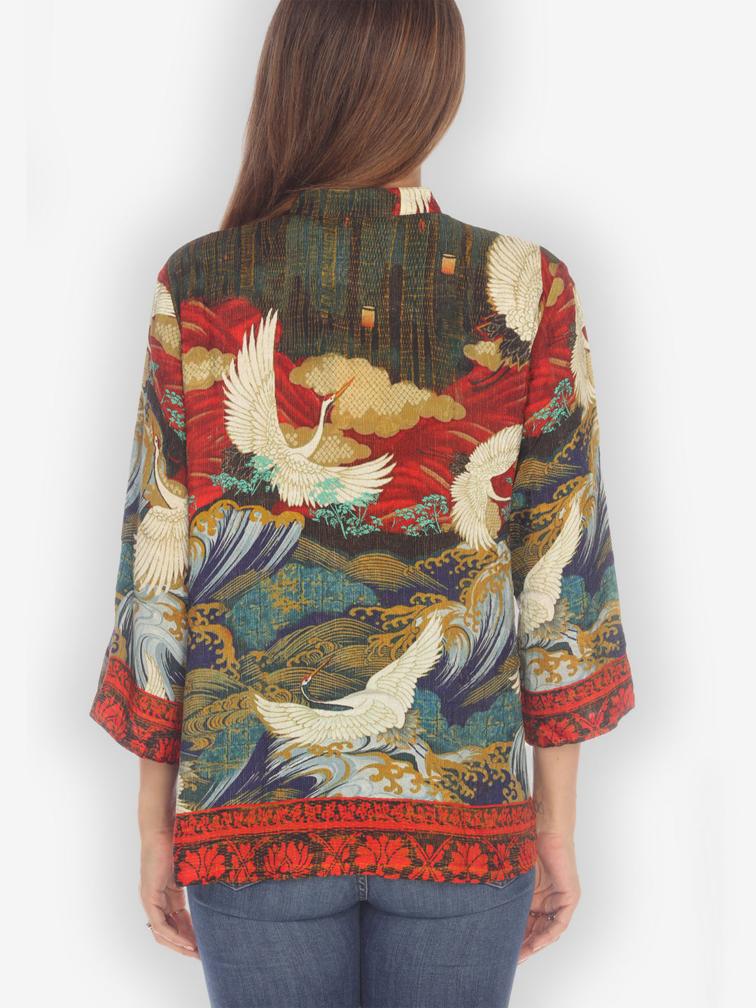 Crane Flying Fantasy Silk Blouse – CITRON CLOTHING