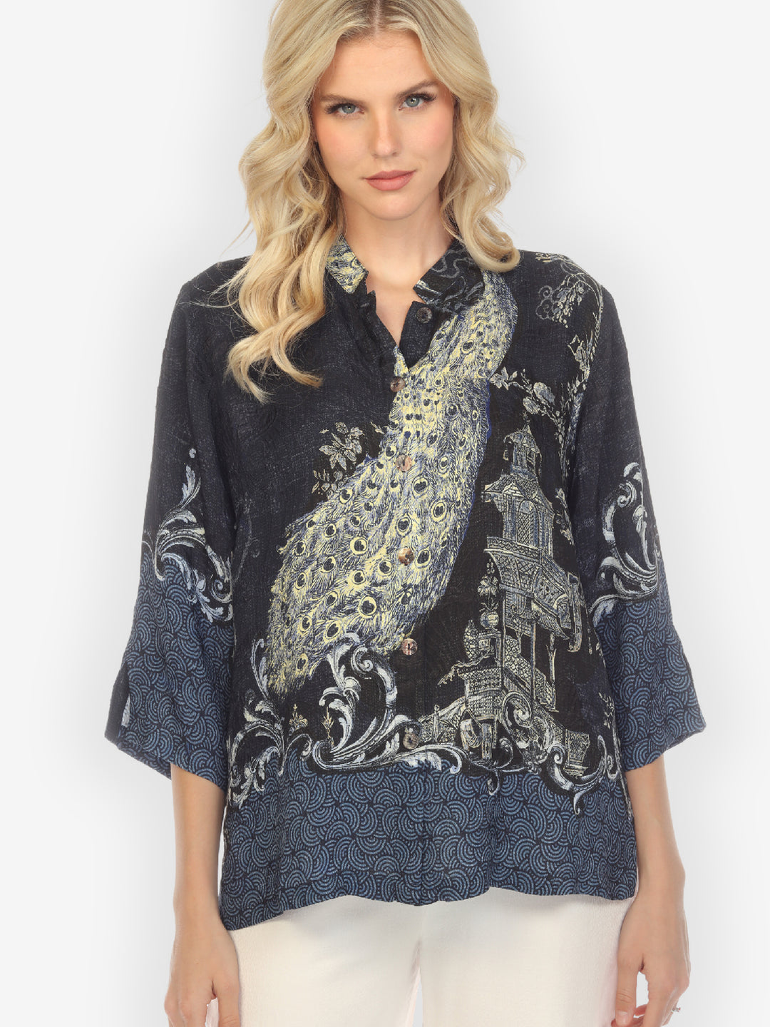 Chinoiserie Japan Silk Blouse