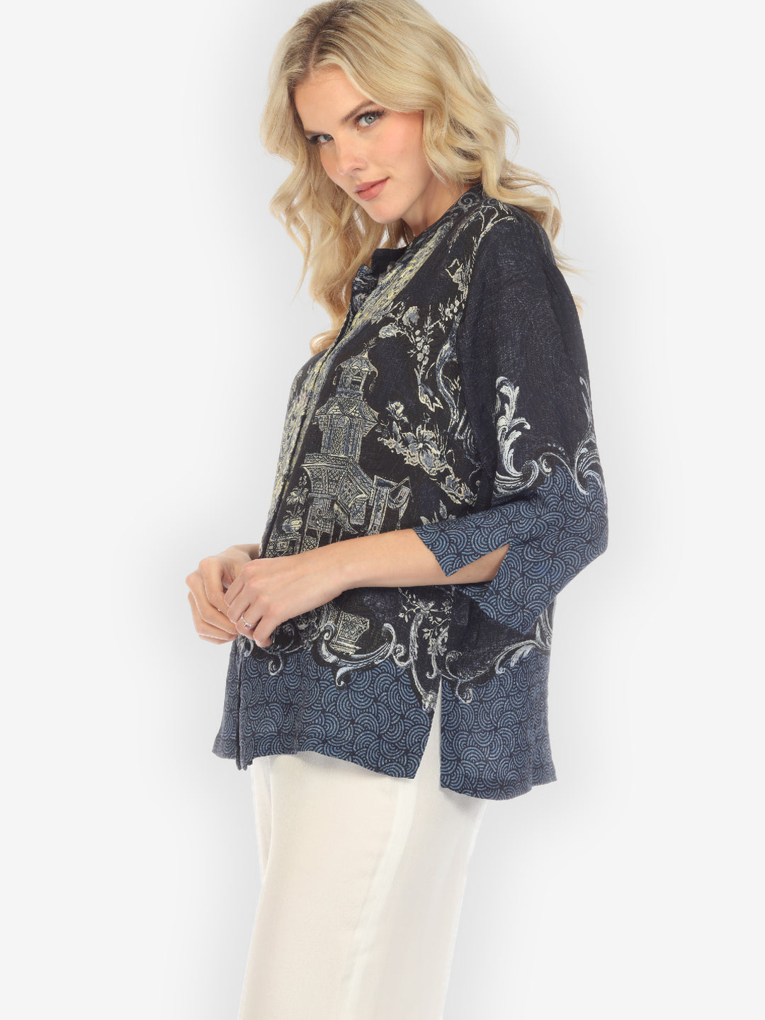 Chinoiserie Japan Silk Blouse