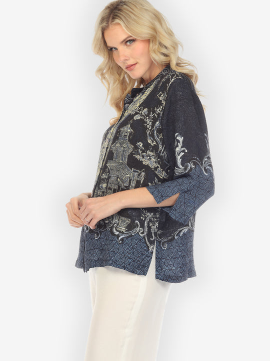 Chinoiserie Japan Silk Blouse