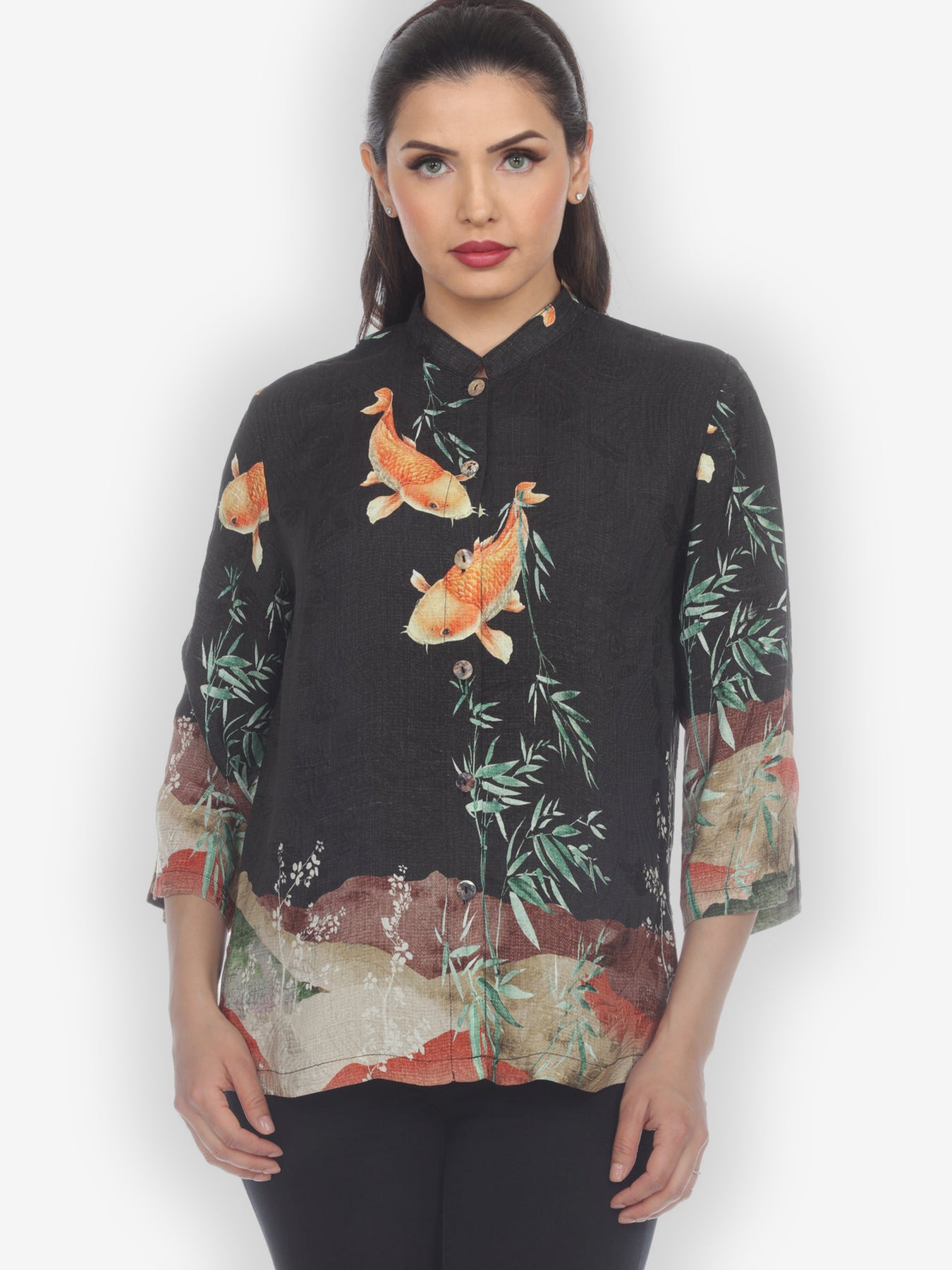 Engineered Koi Design Citron Style Silk Blouse – CITRON CLOTHING