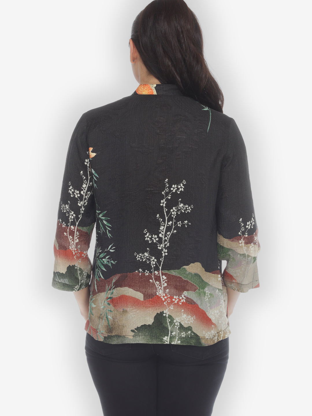 Engineered Koi Design Citron Style Silk Blouse