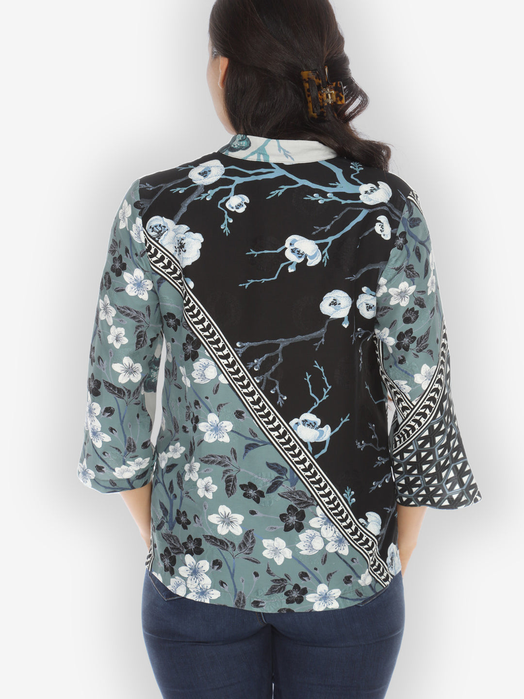 Flower Arrangement Silk Blouse