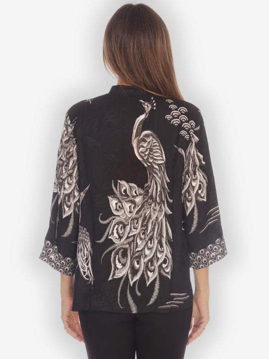 Flow Crane Citron Style Silk Blouse