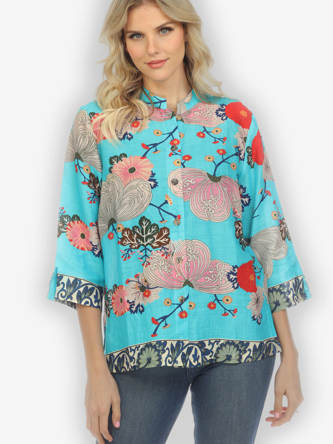 Fabulous Kindly Floral Linen Blouse