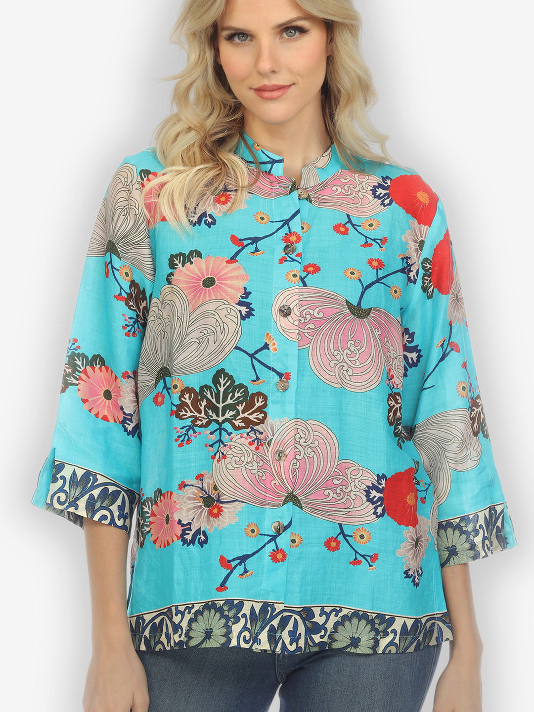 Fabulous Kindly Floral Linen Blouse
