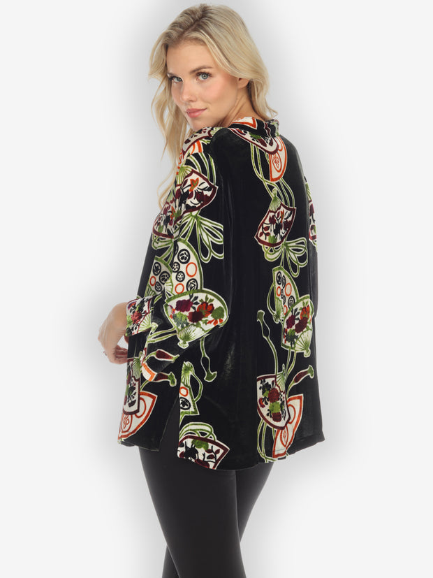 Fans Sandwashed Citron Style Velvet Blouse
