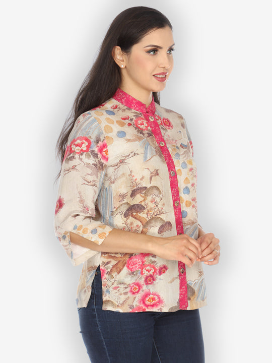 Kimono Art Design Silk Blouse