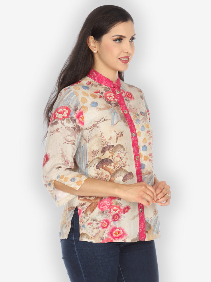 Kimono Art Design Silk Blend Blouse