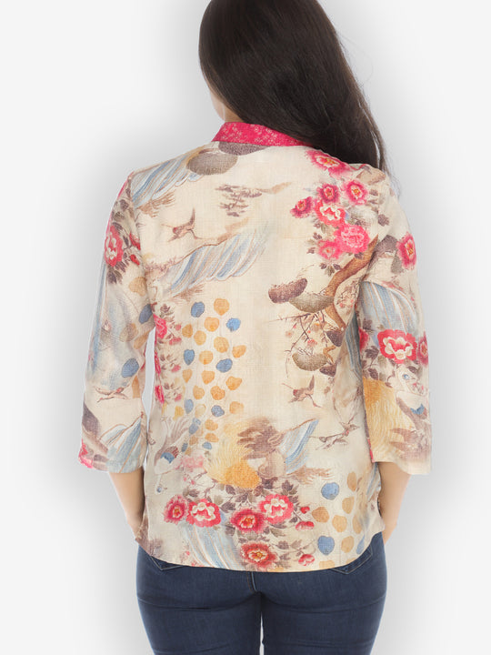 Kimono Art Design Silk Blouse
