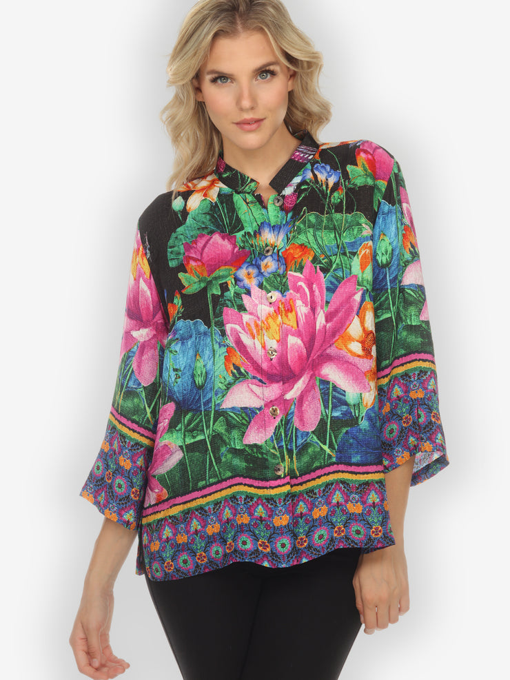 Lotus and Beauty Citron Style Silk Blouse