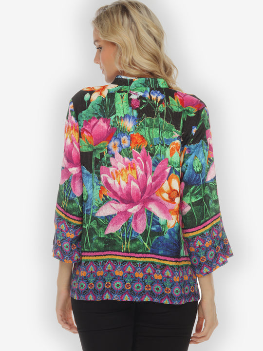 Lotus and Beauty Citron Style Silk Blouse